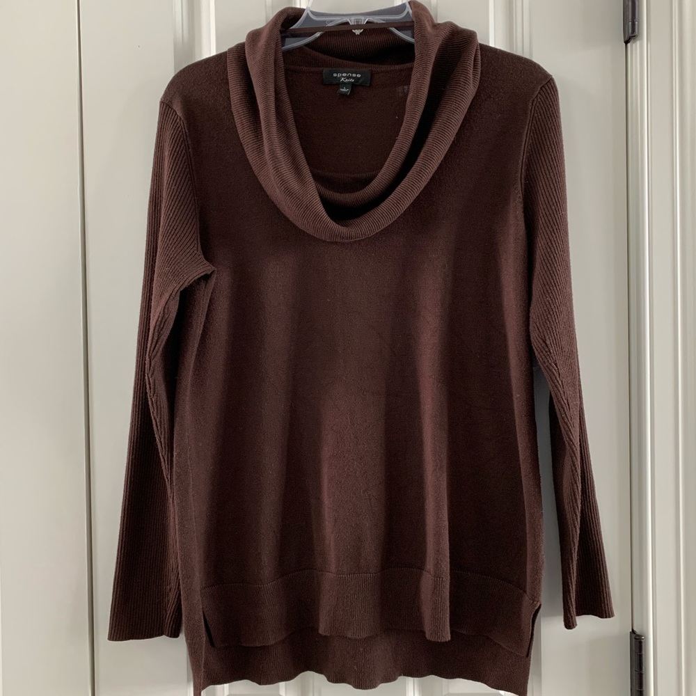 Brown Cowlneck Sweater